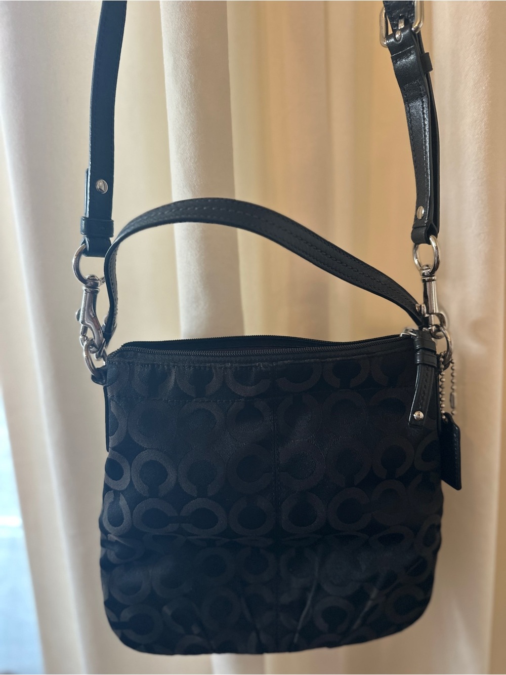 Coach Black Signature Convertible Crossbody Bag